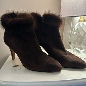 Genuine Mink Fur Heeled Booties by Vero Cuoio
